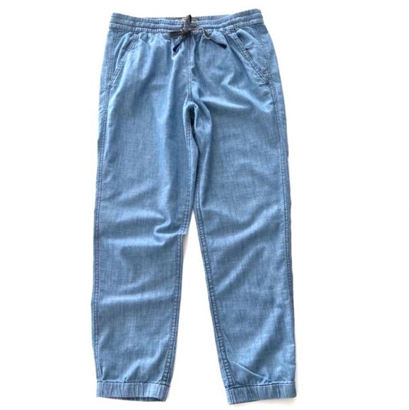 J. Crew Point Sur Seaside Jogger Pant Blue Chambray Cotton Beachy Casual… - Picture 2 of 6